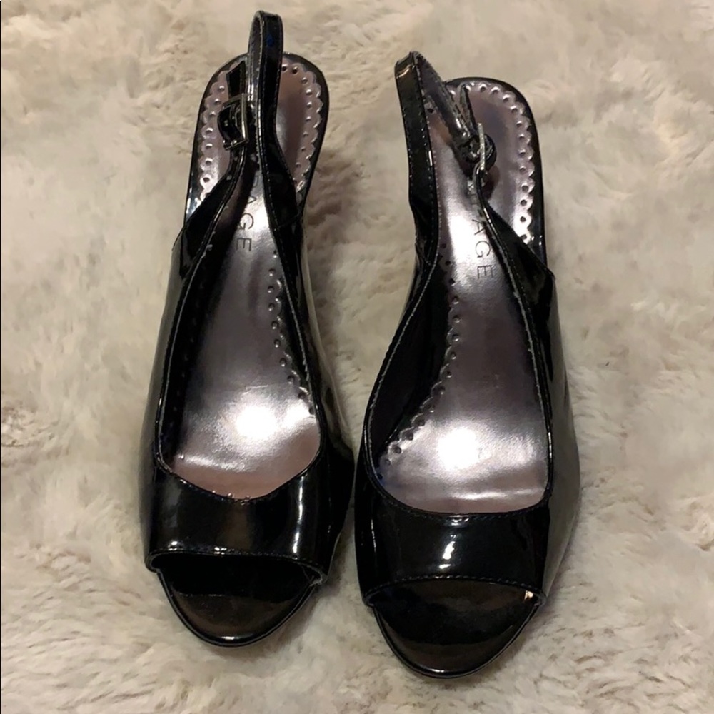 Rampage sling back, peep toe heels